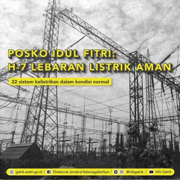 H-7 Lebaran, Pasokan Listrik Terpantau Aman