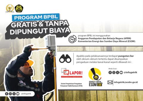 Program BPBL Gratis dan Tidak Dipungut Biaya
