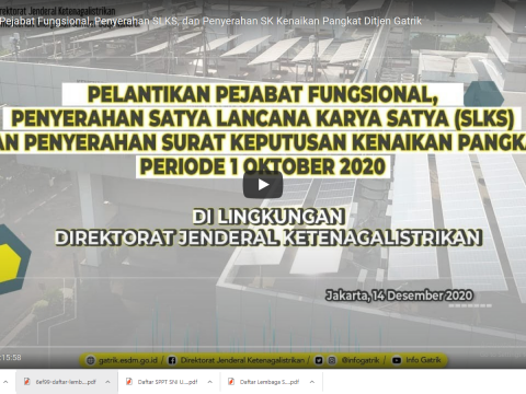 Pelantikan Pejabat Fungsional, Penyerahan SLKS, dan Penyerahan SK Kenaikan Pangkat Ditjen Gatrik