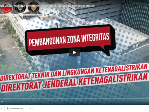 Pembangunan Zona Integritas Direktorat Teknik dan Lingkungan Ketenagalistrikan