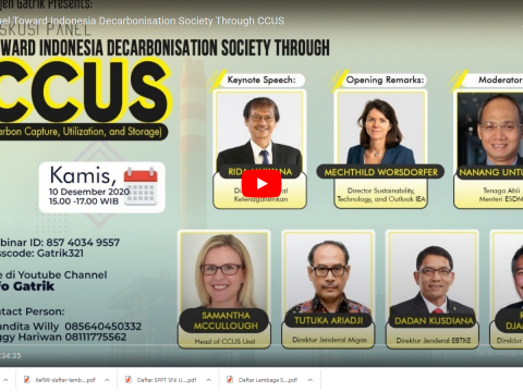 Diskusi Panel Toward Indonesia Decarbonisation Society Through CCUS